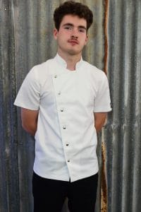 Male chef uniform white chef jacket stud buttons