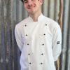white short sleeve chef jacket