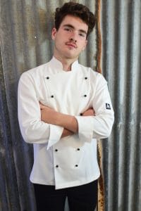 white mens traditional short sleeve chef jacket