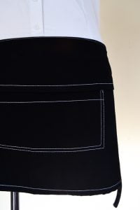 Black and white waist apron
