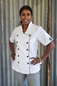 White and Black Rockzette chef jacket