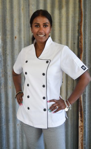 White and Black Rockzette chef jacket