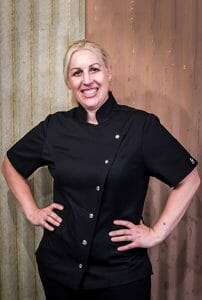 women's black chef jacket