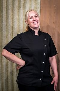 black womens chef jacket