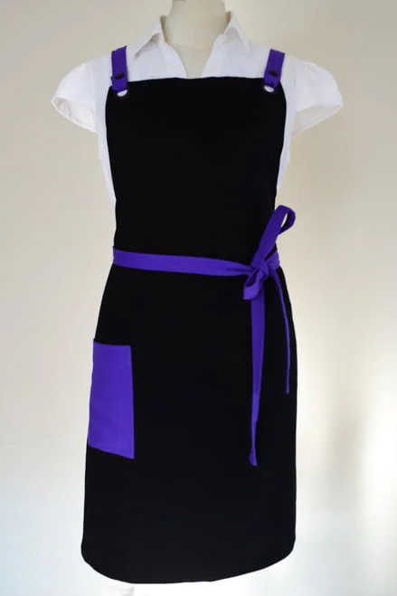 Hot Straps- Purple & Black Apron