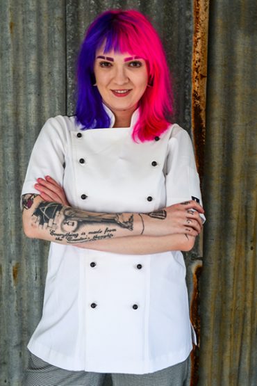 black mesh back chef jacket