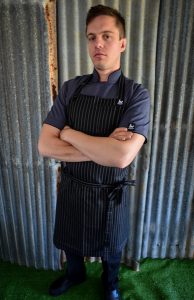 Black pinstripe apron