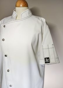 mens white and Black chef jacket