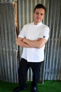 mens white zipper chef jackets