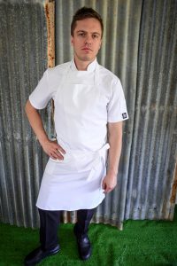 white chef apron