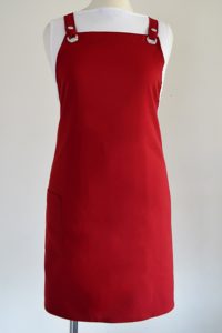 Rustic red criss cross strap apron