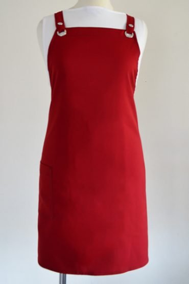 Rustic red criss cross strap apron
