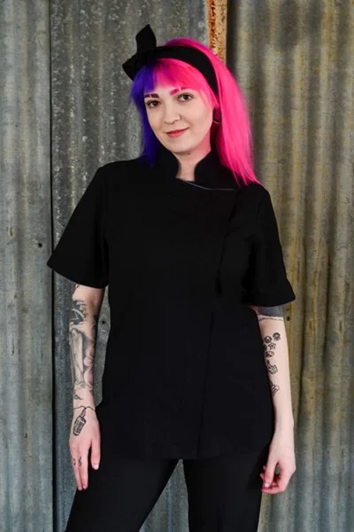 ZZTopper – Womens Black Zipper Chef Jacket ZZTopper – Womens Black Zipper Chef Jacket