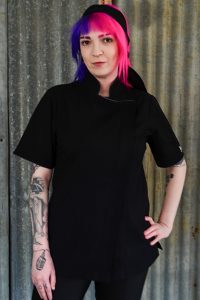 black zipper chef jacket