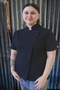 womens Black Zipper chef Jacket