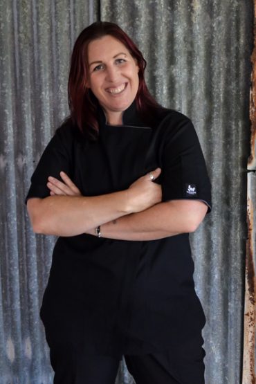 Plus Size Women's Black Zipper Chef Jacket