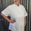 Femine plus size female chef coat zipper