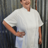 Womens plus size chef jacket white