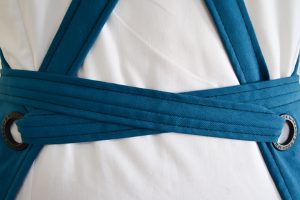 blue apron cross back strap