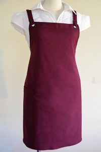 burgundy crimson maroon apron