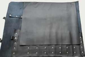 black leather maka knife roll