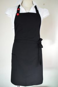 Red button deluxe Apron