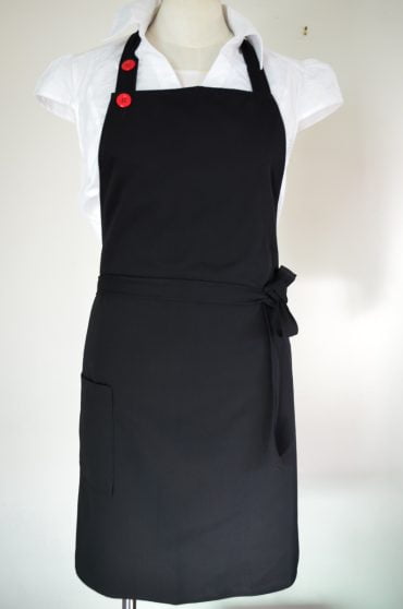 Red button deluxe Apron