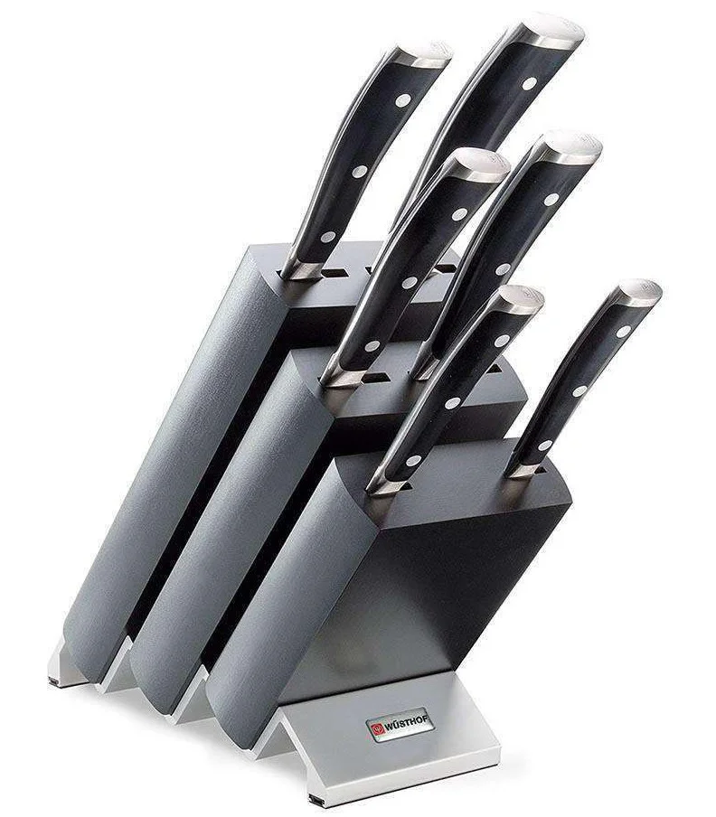 Ash wood chefs 7 piece knife block
