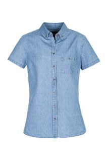 womens denim waitress blouse