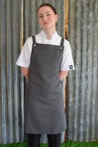 grey restaurant apron
