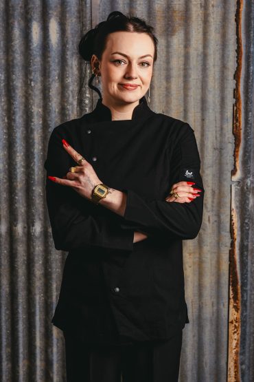 womens long sleeve black chef jacket
