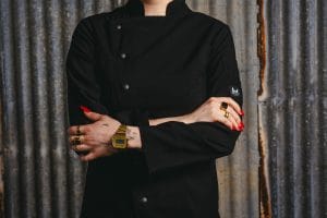 feminine chefs uniform
