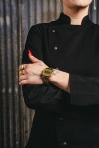 long sleeve black chef uniform