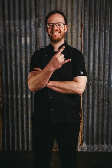 Black push stud chefs jacket