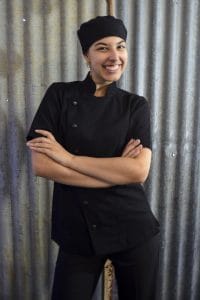 Women's Black Meshed Chef Jacket