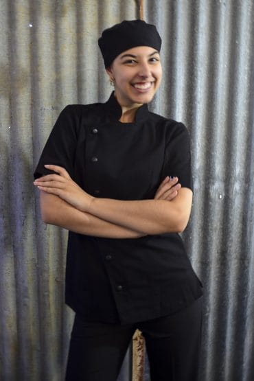 Women's Black Meshed Chef Jacket