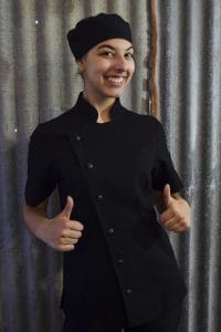 black female chef jacket with mesh