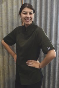 Green womens chef jacket