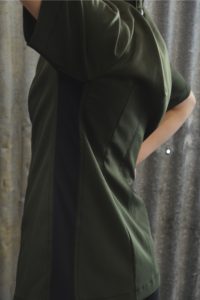 plus size green womens chef jacket, ladies chef uniform sage green with mesh and pushstud